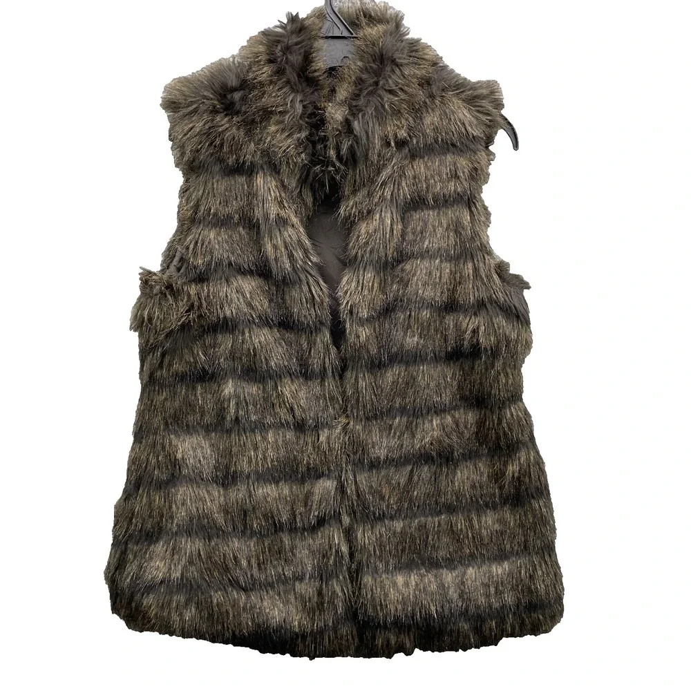 Michael Kors Faux Raccoon Fur Vest Women's‎ Medium Outdoor Winter Cabin Y2k 90's